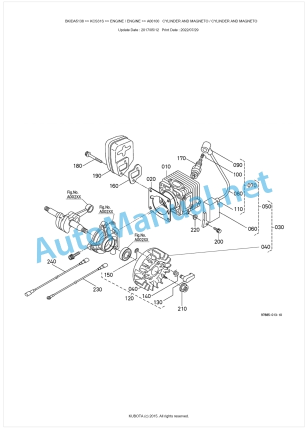Kubota KCS31S Parts Manual PDF BKIDA5138