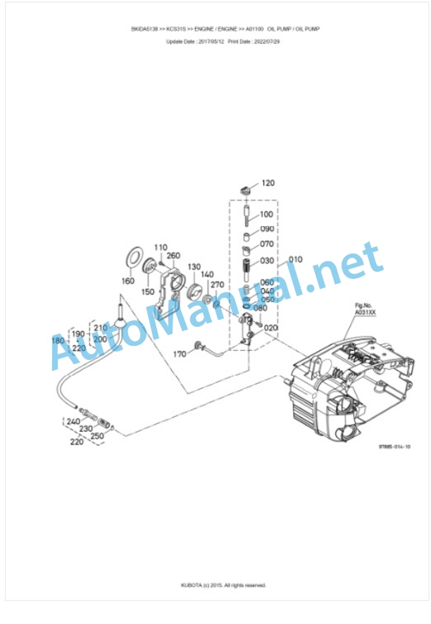 Kubota KCS31S Parts Manual PDF BKIDA5138-2