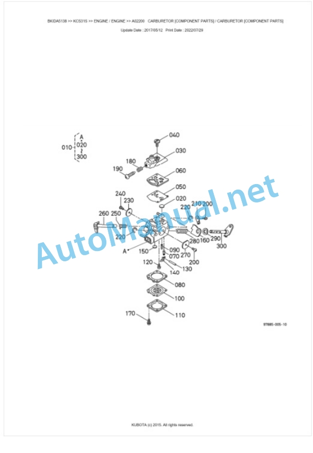 Kubota KCS31S Parts Manual PDF BKIDA5138-3