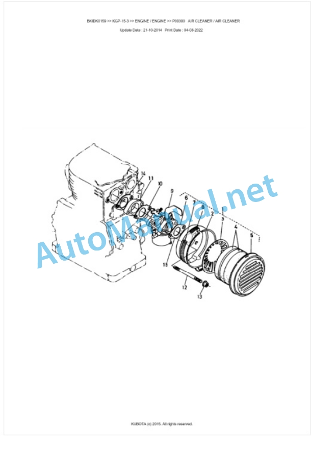 Kubota KGP-15-3 Parts Manual PDF BKIDK0159 2 Kubota KGP-15-3 Parts Manual PDF BKIDK0159-2
