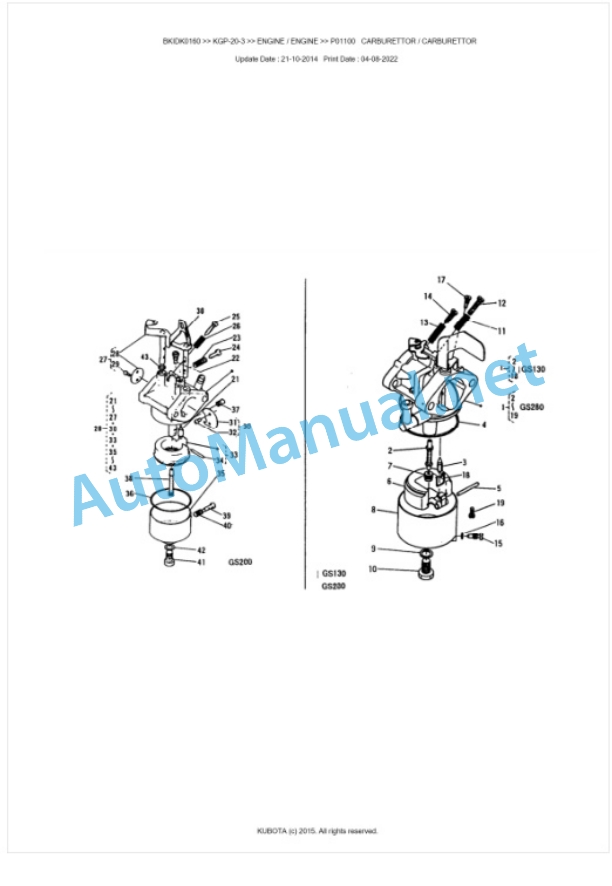 Kubota KGP-20-3 Parts Manual PDF BKIDK0160 5 Kubota KGP-20-3 Parts Manual PDF BKIDK0160-5