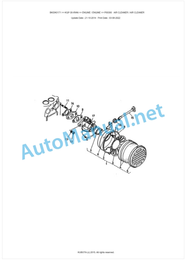 Kubota KGP-30-IRAN Parts Manual PDF BKIDK0171 2 Kubota KGP-30-IRAN Parts Manual PDF BKIDK0171-2