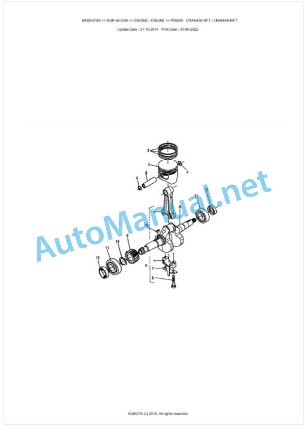 Kubota KGP-40-USA Parts Manual PDF BKIDK0166-3