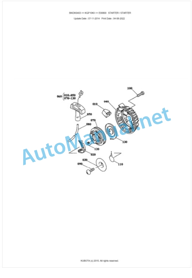 Kubota KGP10KII Parts Manual PDF BKIDK0403 5 Kubota KGP10KII Parts Manual PDF BKIDK0403-5