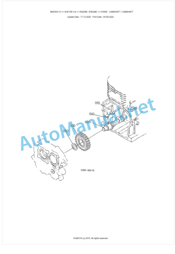 Kubota KGP15E-CA Parts Manual PDF BKIDA0113 2 Kubota KGP15E-CA Parts Manual PDF BKIDA0113-2