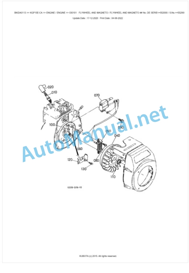 Kubota KGP15E-CA Parts Manual PDF BKIDA0113 4 Kubota KGP15E-CA Parts Manual PDF BKIDA0113-4