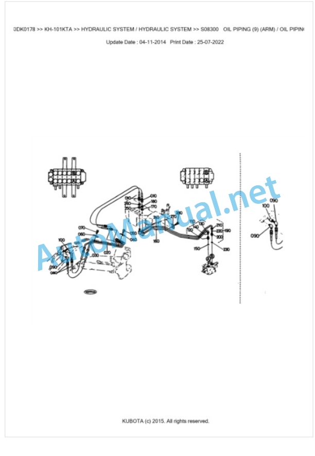 Kubota KH-101KTA Parts Manual PDF BKIDK0178 4 Kubota KH-101KTA Parts Manual PDF BKIDK0178-4