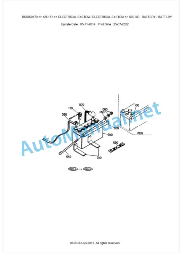 Kubota KH-151 Parts Manual PDF BKIDK0179 2 Kubota KH-151 Parts Manual PDF BKIDK0179-2