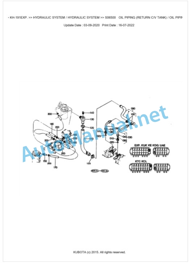 Kubota KH-191EXP. Parts Manual PDF BKIDK0058 3 Kubota KH-191EXP. Parts Manual PDF BKIDK0058-3