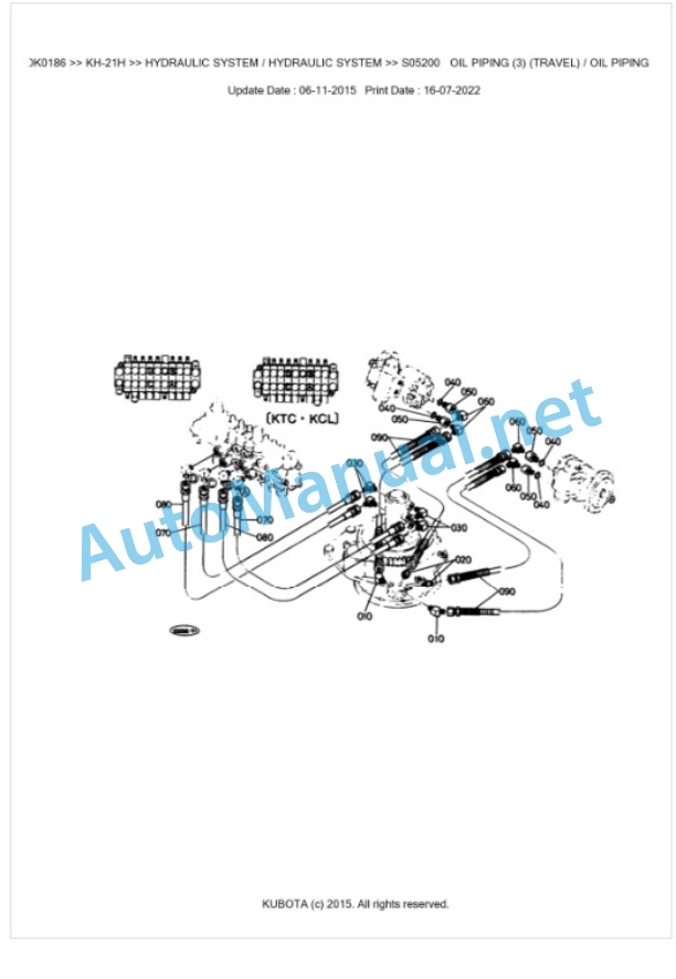 Kubota KH-21H Parts Manual PDF BKIDK0186 4 Kubota KH-21H Parts Manual PDF BKIDK0186-4