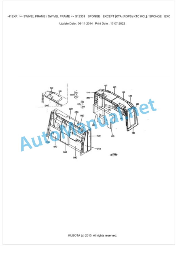 Kubota KH-41EXP. Parts Manual PDF BKIDK0181 5 Kubota KH-41EXP. Parts Manual PDF BKIDK0181-5