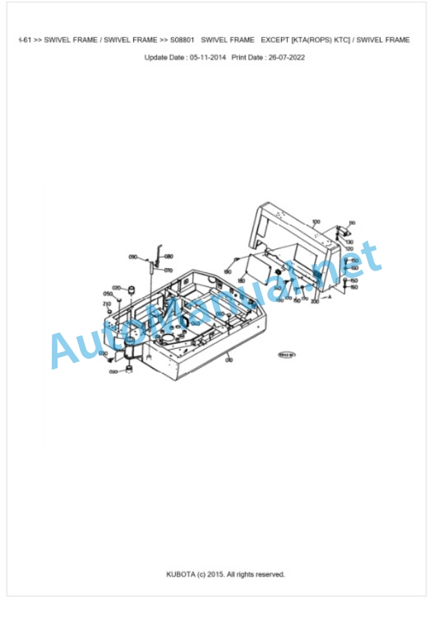 Kubota KH-61 Parts Manual PDF BKIDK0184 5 Kubota KH-61 Parts Manual PDF BKIDK0184-5