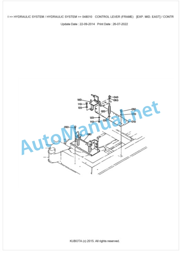 Kubota KH-90, KH-90H Parts Manual PDF BKIDA0017 3 Kubota KH-90, KH-90H Parts Manual PDF BKIDA0017-3