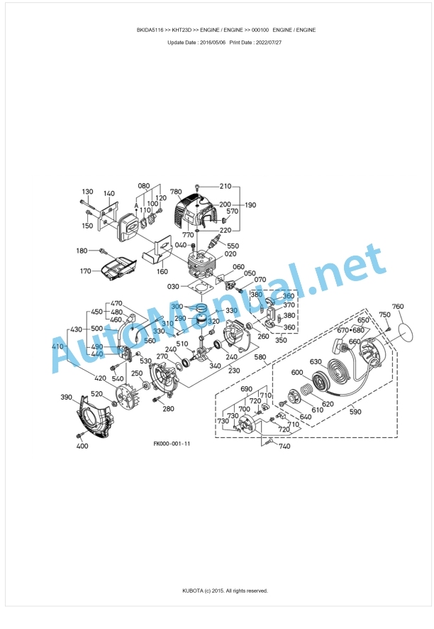 Kubota KHT23D Parts Manual PDF BKIDA5116 1 Kubota KHT23D Parts Manual PDF BKIDA5116