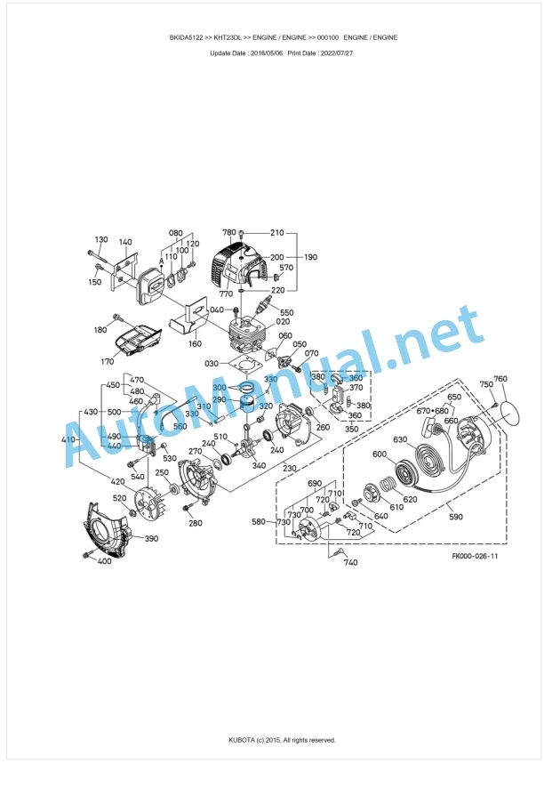 Kubota KHT23DL Parts Manual PDF BKIDA5122 1 Kubota KHT23DL Parts Manual PDF BKIDA5122