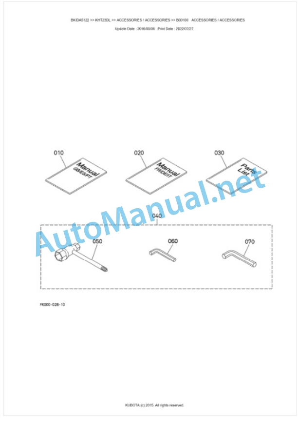 Kubota KHT23DL Parts Manual PDF BKIDA5122 5 Kubota KHT23DL Parts Manual PDF BKIDA5122-5