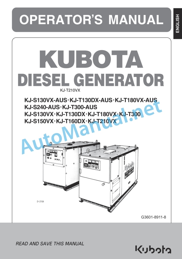 Kubota KJ-S130VX-AUS, KJ-T130DX-AUS, KJ Operators Manual PDF