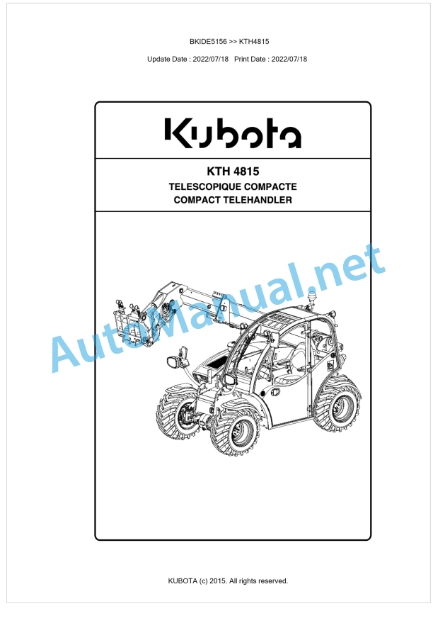 Kubota KTH4815 Parts Manual PDF BKIDE5156 1 Kubota KTH4815 Parts Manual PDF BKIDE5156