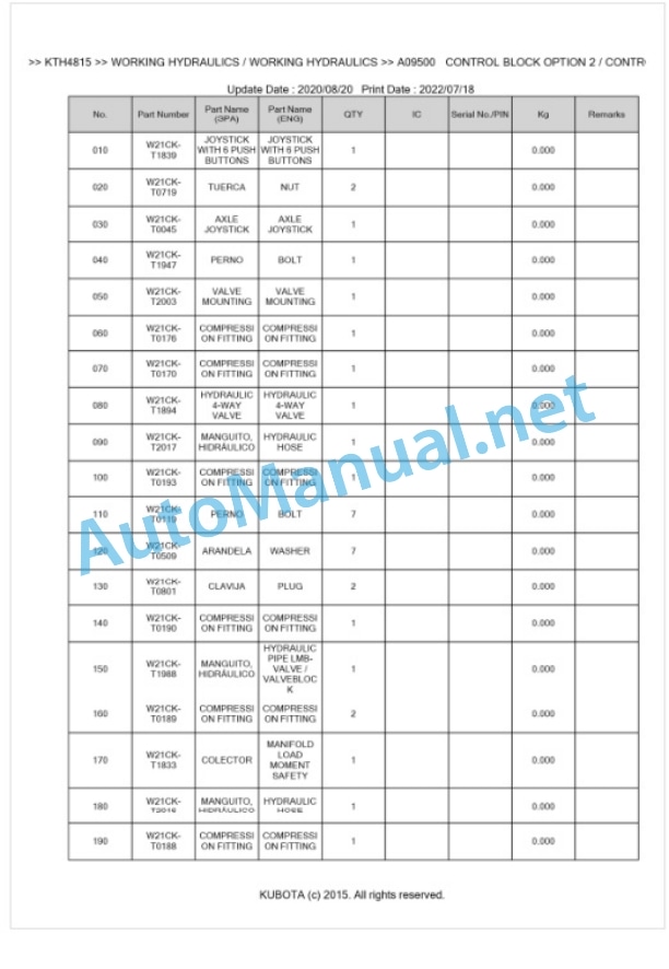 Kubota KTH4815 Parts Manual PDF BKIDE5156 5 Kubota KTH4815 Parts Manual PDF BKIDE5156-5