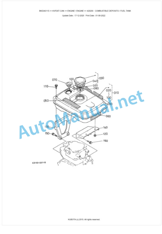 Kubota KVP20T-CAN Parts Manual PDF BKIDA0115 3 Kubota KVP20T-CAN Parts Manual PDF BKIDA0115-3