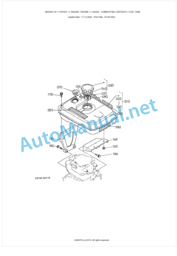 Kubota KVP20T Parts Manual PDF BKIDA0118 3 Kubota KVP20T Parts Manual PDF BKIDA0118-3