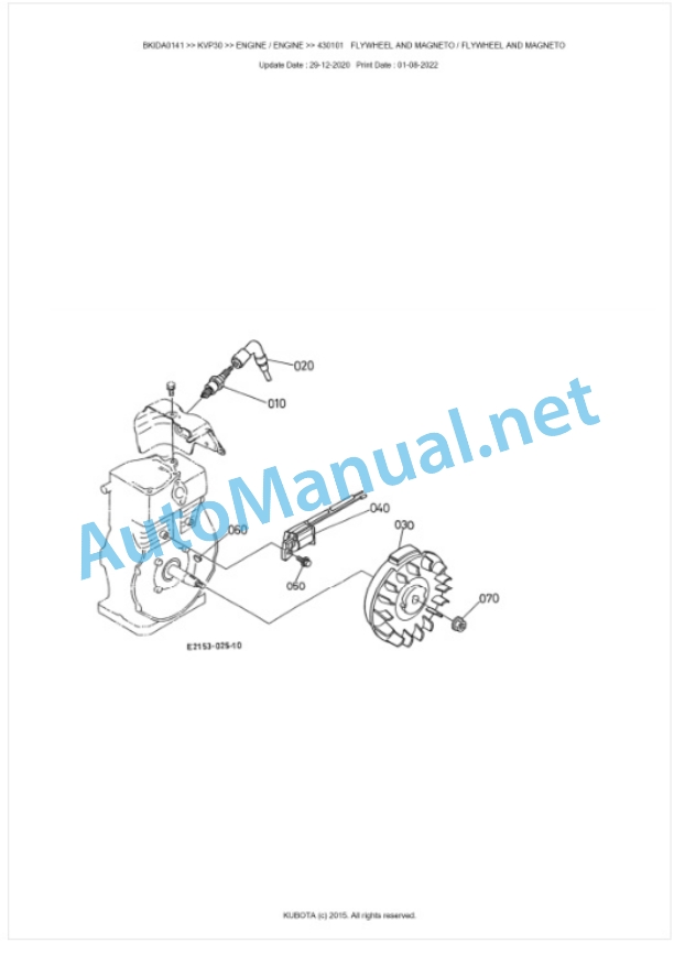 Kubota KVP30 Parts Manual PDF BKIDA0141-4