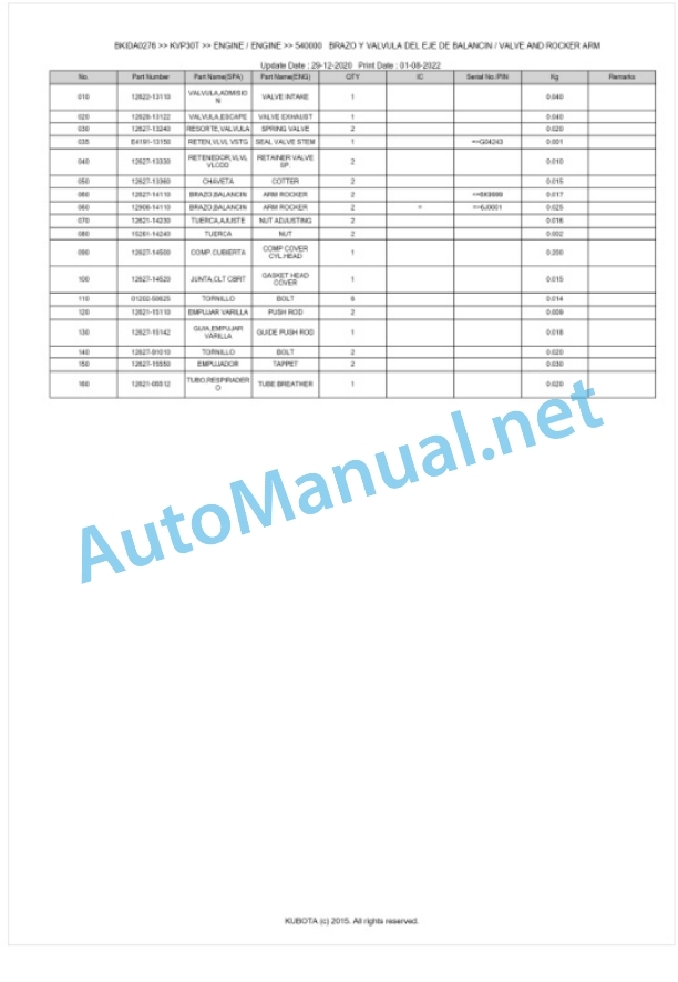 Kubota KVP30T Parts Manual PDF BKIDA0276 5 Kubota KVP30T Parts Manual PDF BKIDA0276-5