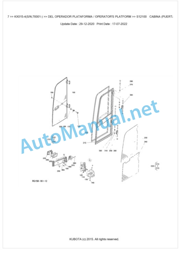 Kubota KX015-4 Parts Manual PDF BKIDA5187 5 Kubota KX015-4 Parts Manual PDF BKIDA5187-5