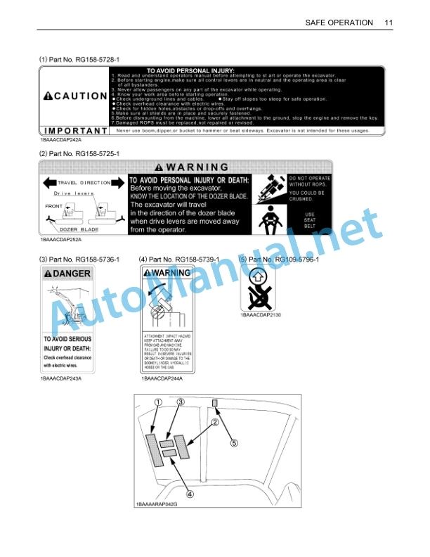 Alternative view of Kubota KX016-4, KX018-4 Excavator Operators Manual PDF