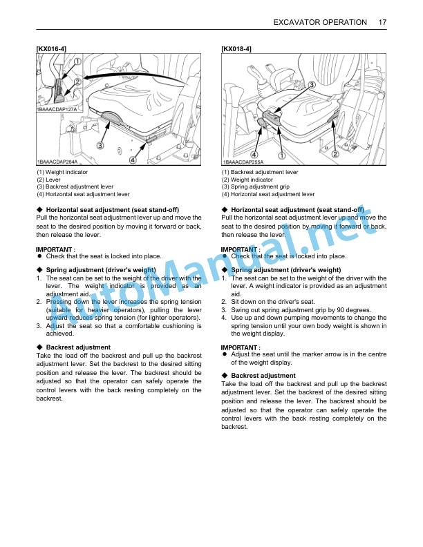 Kubota KX016-4, KX018-4 Excavator Operators Manual PDF 3 Kubota KX016-4, KX018-4 Excavator Operators Manual PDF - Image 3