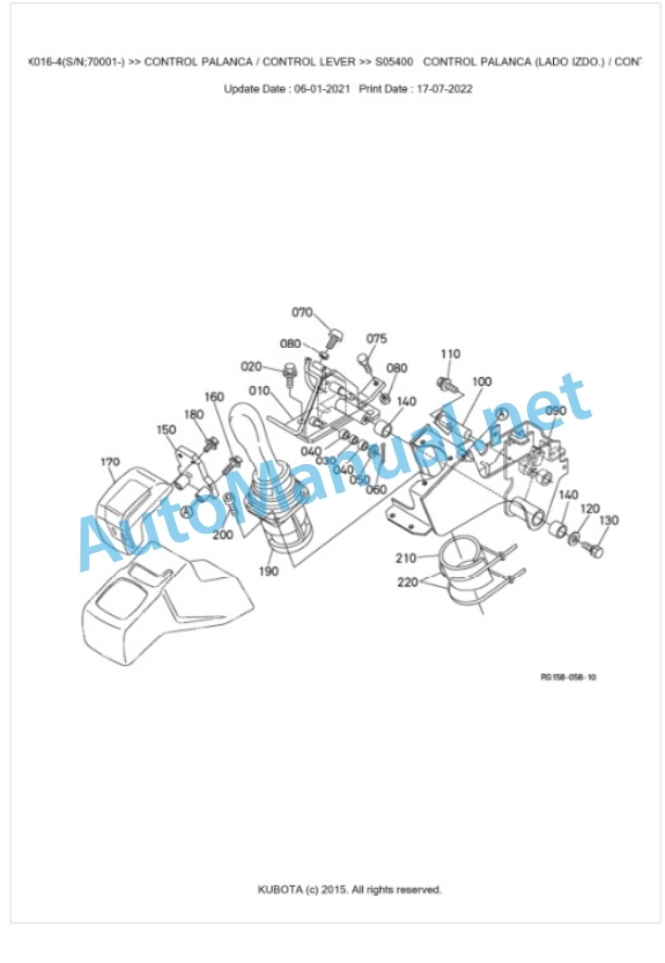 Kubota KX016-4 Parts Manual PDF BKIDA5188 3 Kubota KX016-4 Parts Manual PDF BKIDA5188-3