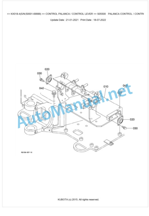 Kubota KX018-4 Parts Manual PDF BKIDA5046 3 Kubota KX018-4 Parts Manual PDF BKIDA5046-3
