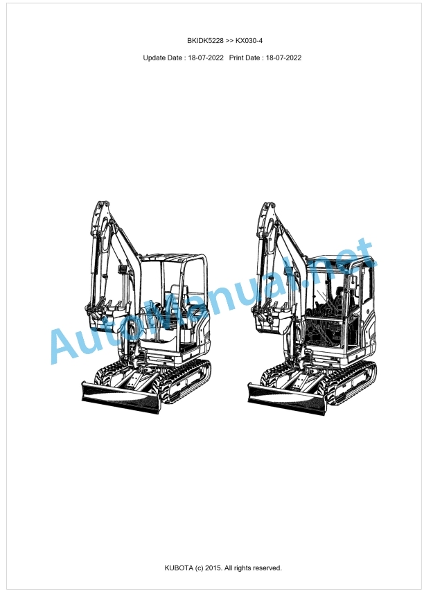 Kubota KX030-4 Parts Manual PDF BKIDK5228 1 Kubota KX030-4 Parts Manual PDF BKIDK5228