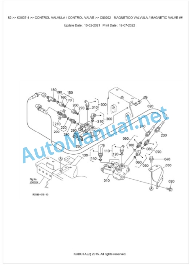 Kubota KX037-4 Parts Manual PDF BKIDA5182 3 Kubota KX037-4 Parts Manual PDF BKIDA5182-3