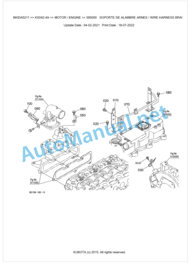Kubota KX042-4a Parts Manual PDF BKIDA5211 2 Kubota KX042-4a Parts Manual PDF BKIDA5211-2