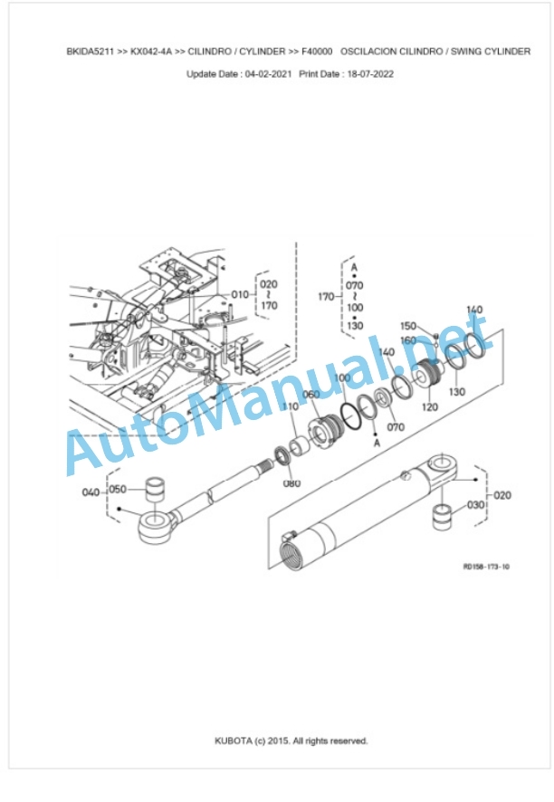 Kubota KX042-4a Parts Manual PDF BKIDA5211 4 Kubota KX042-4a Parts Manual PDF BKIDA5211-4