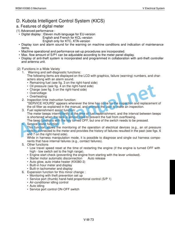 Kubota KX080-3 Excavator Workshop Manual PDF 5 Kubota KX080-3 Excavator Workshop Manual PDF - Image 5