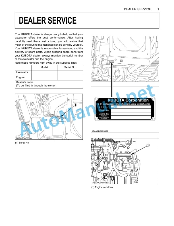 Alternative view of Kubota KX080-3S Excavator Operators Manual PDF