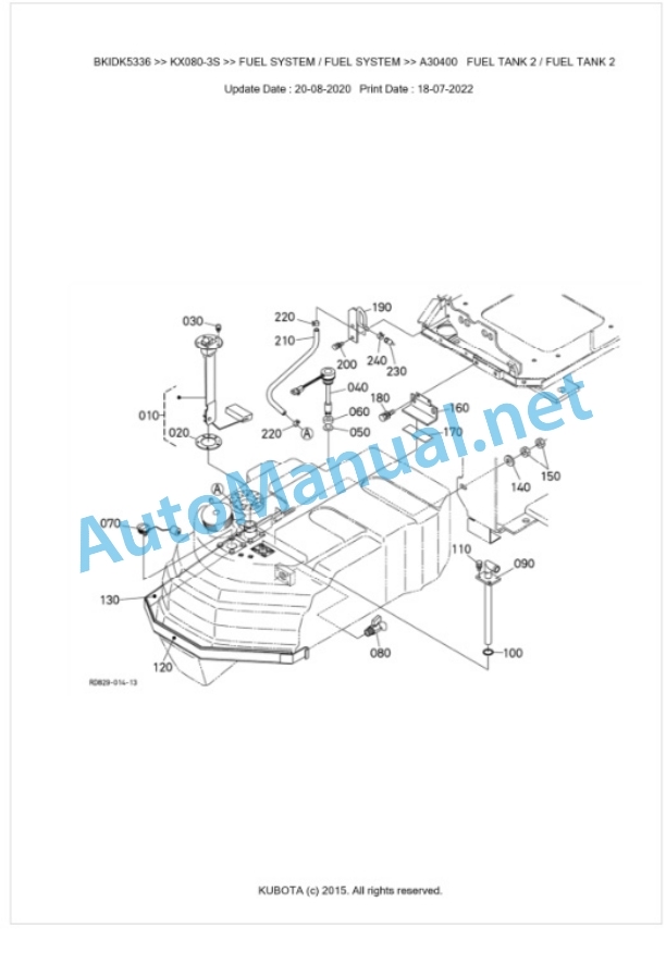 Kubota KX080-3S Parts Manual PDF BIKIDK5336-2