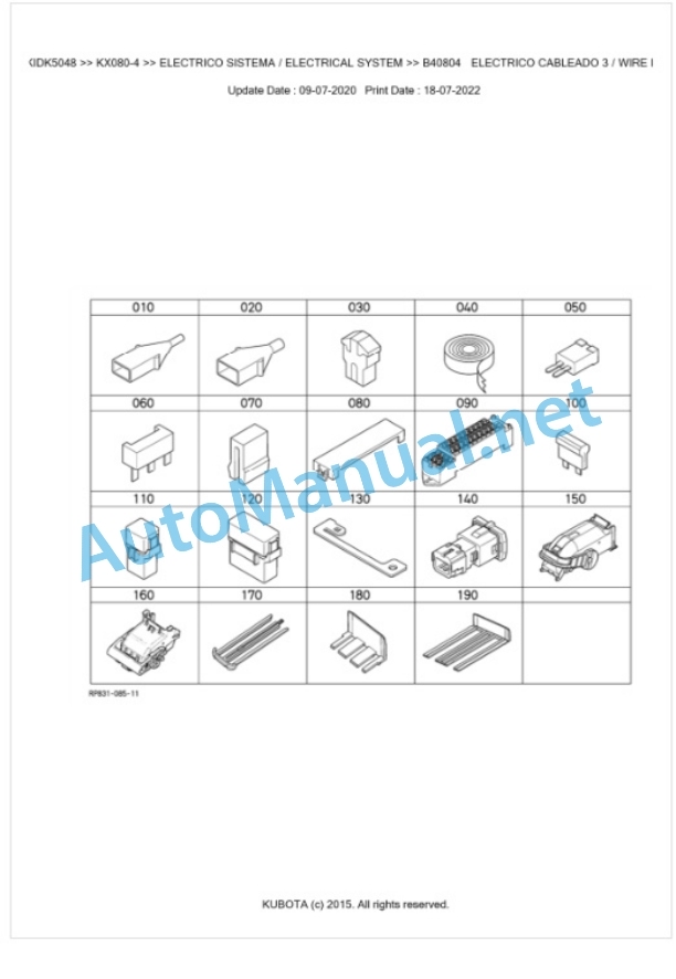 Kubota KX080-4 Parts Manual PDF BIKIDK5048-2