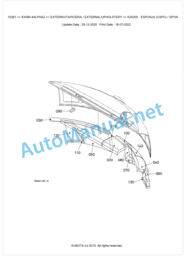 Kubota KX080-4ALPHA2 Parts Manual PDF BIKIDK5381 5 Kubota KX080-4ALPHA2 Parts Manual PDF BIKIDK5381-5
