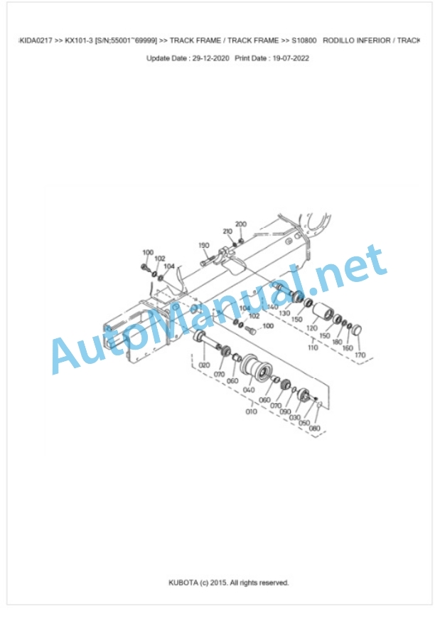 Kubota KX101-3 Parts Manual PDF BKIDA0217 5 Kubota KX101-3 Parts Manual PDF BKIDA0217-5