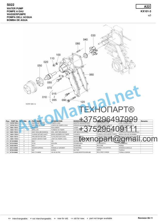 Kubota KX101-3a3 Excavator Parts Manual PDF 2 Kubota KX101-3a3 Excavator Parts Manual PDF-2