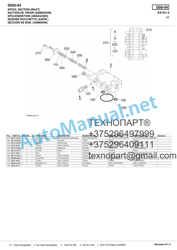 Kubota KX101-3a3 Excavator Parts Manual PDF 3 Kubota KX101-3a3 Excavator Parts Manual PDF-3