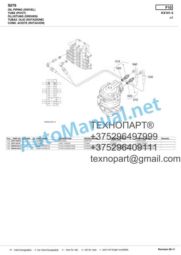 Kubota KX101-3a3 Excavator Parts Manual PDF 4 Kubota KX101-3a3 Excavator Parts Manual PDF-4