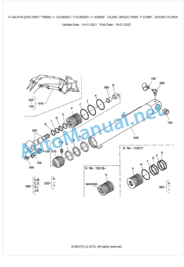 Kubota KX101-3ALPHA Parts Manual PDF BKIDA0303-4