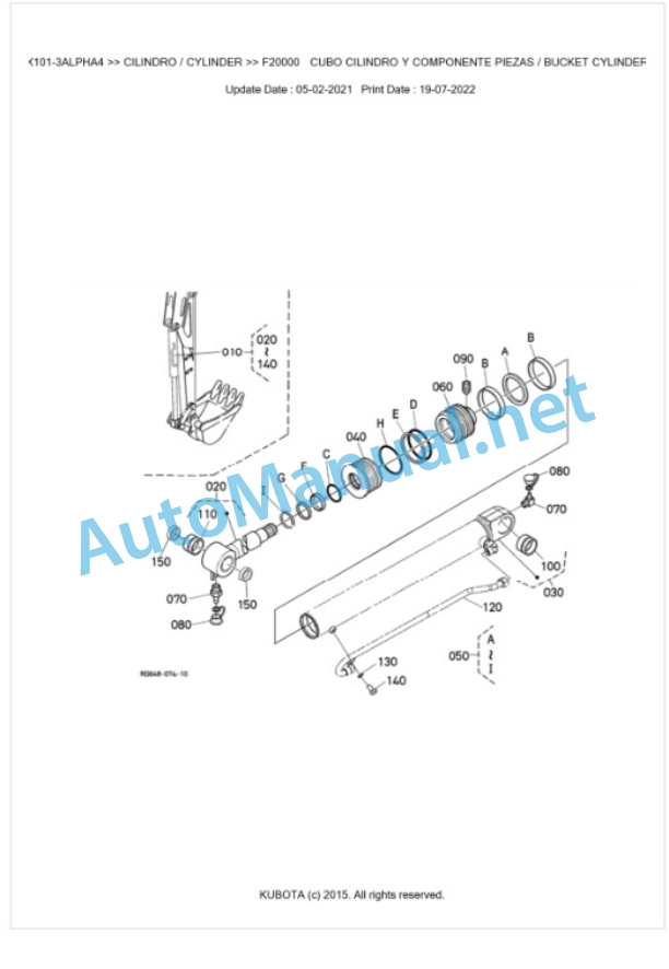 Kubota KX101-3ALPHA4 Parts Manual PDF BKIDA5126 4 Kubota KX101-3ALPHA4 Parts Manual PDF BKIDA5126-4
