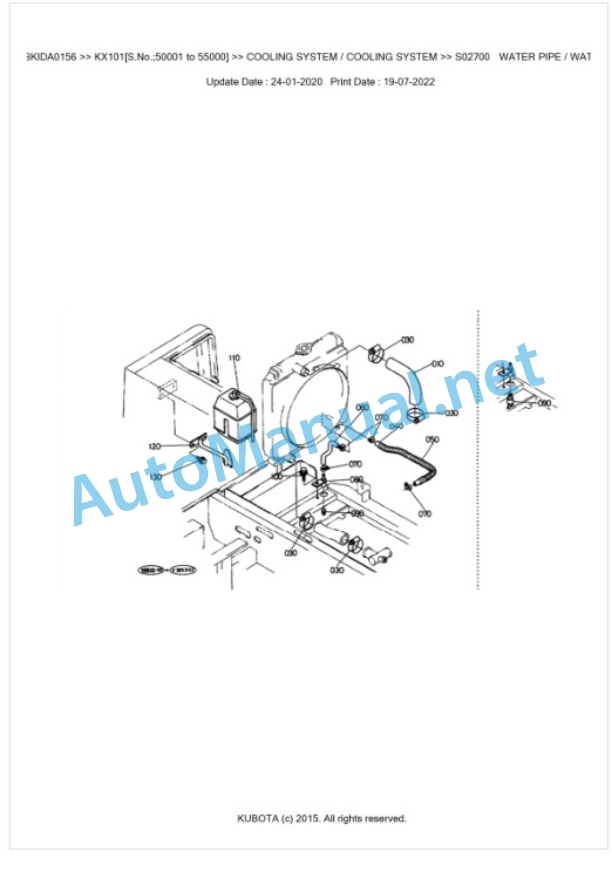 Kubota KX101 Parts Manual PDF BKIDA0156 2 Kubota KX101 Parts Manual PDF BKIDA0156-2