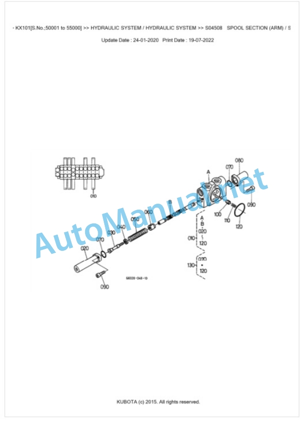 Kubota KX101 Parts Manual PDF BKIDA0156 3 Kubota KX101 Parts Manual PDF BKIDA0156-3