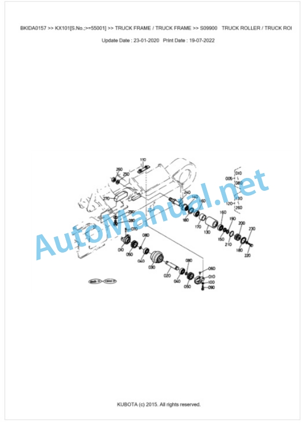 Kubota KX101 Parts Manual PDF BKIDA0157 5 Kubota KX101 Parts Manual PDF BKIDA0157-5